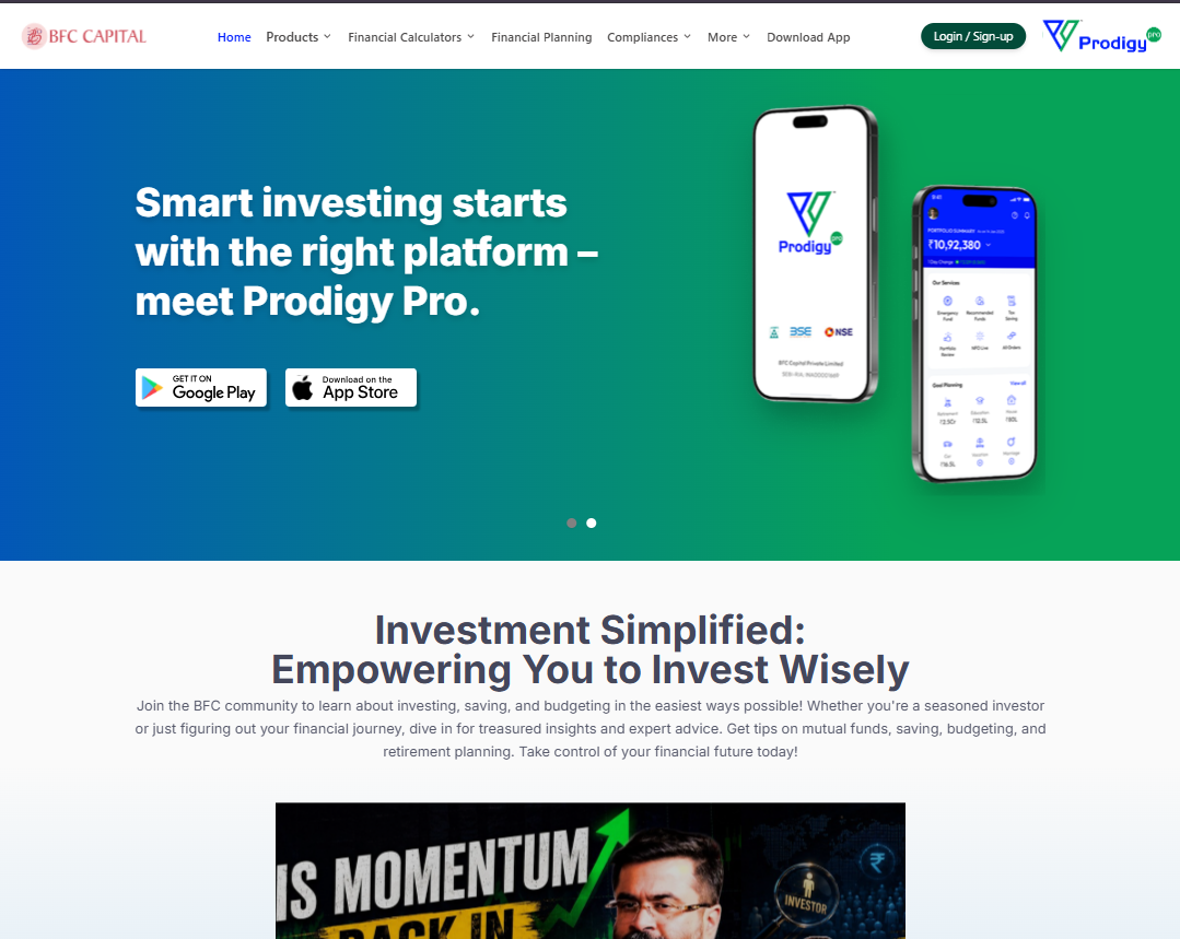 BFC Capital website screenshot
